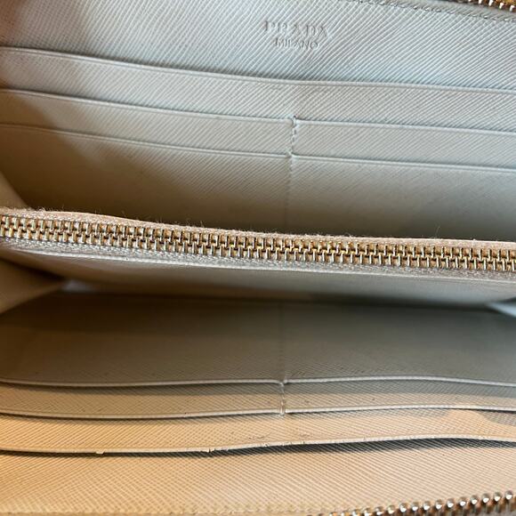 PRADA Continental Floral Appliqué Saffiano Leather Wallet - Picture 14 of 14